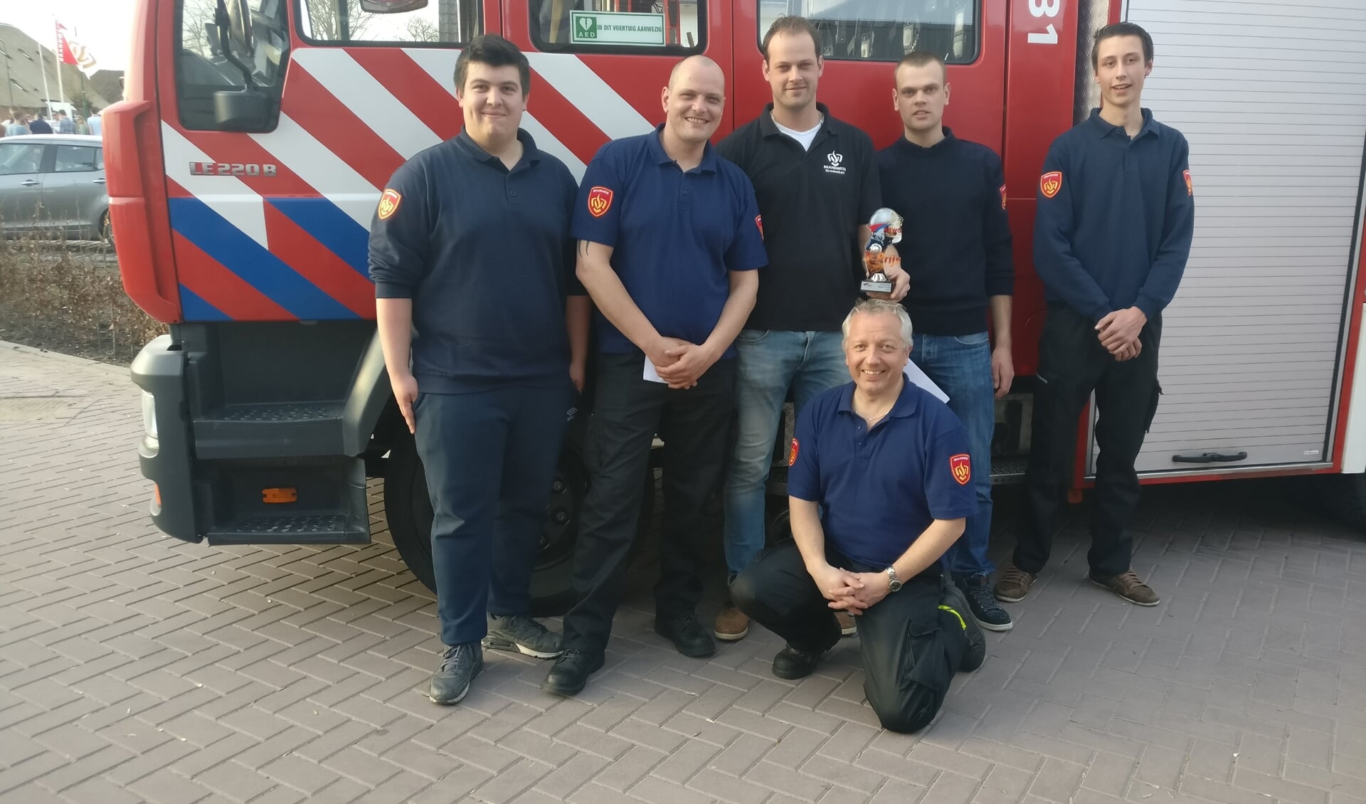  Het Groenekanse brandweerteam is trots op de prestatie in Benschop. (OV).