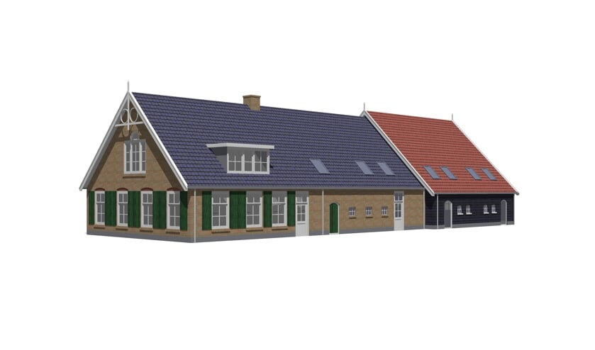 De maquette van 10 jaren terug, toen boerderij Vredestein werd omgetoverd naar het huidige Thomashuis.