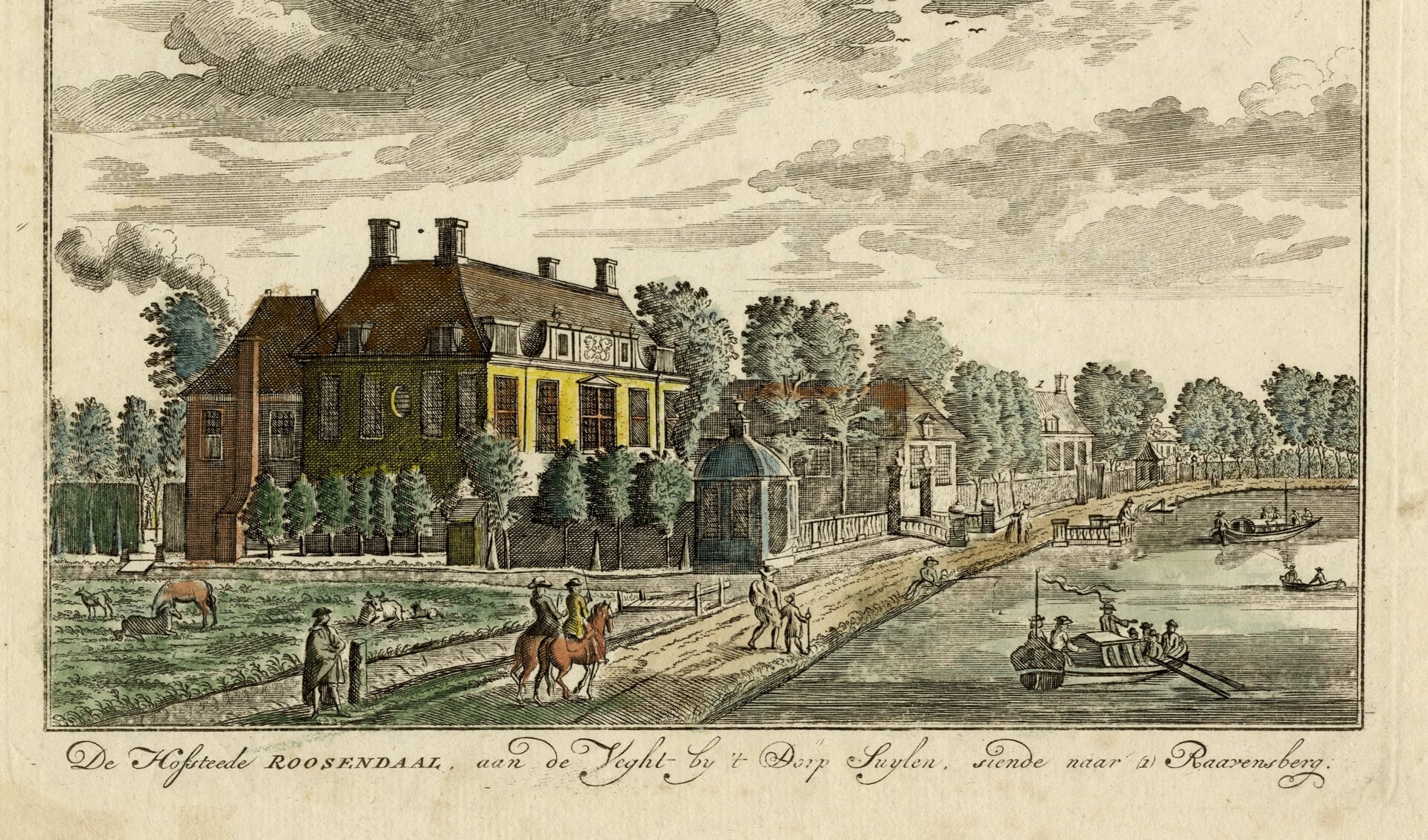 Afgebeeld is het huis Roosendaal aan de Vecht in Achttienhoven in 1718 (beeldbank Utrechts Archief; eigendom museum Flehite). Het lag ter hoogte van Vechtdijk 150 in Utrecht. Nu is deze plek onderdeel van Overvecht, het gebied dat in 1954 van de gemeente Maartensdijk naar Utrecht overging.