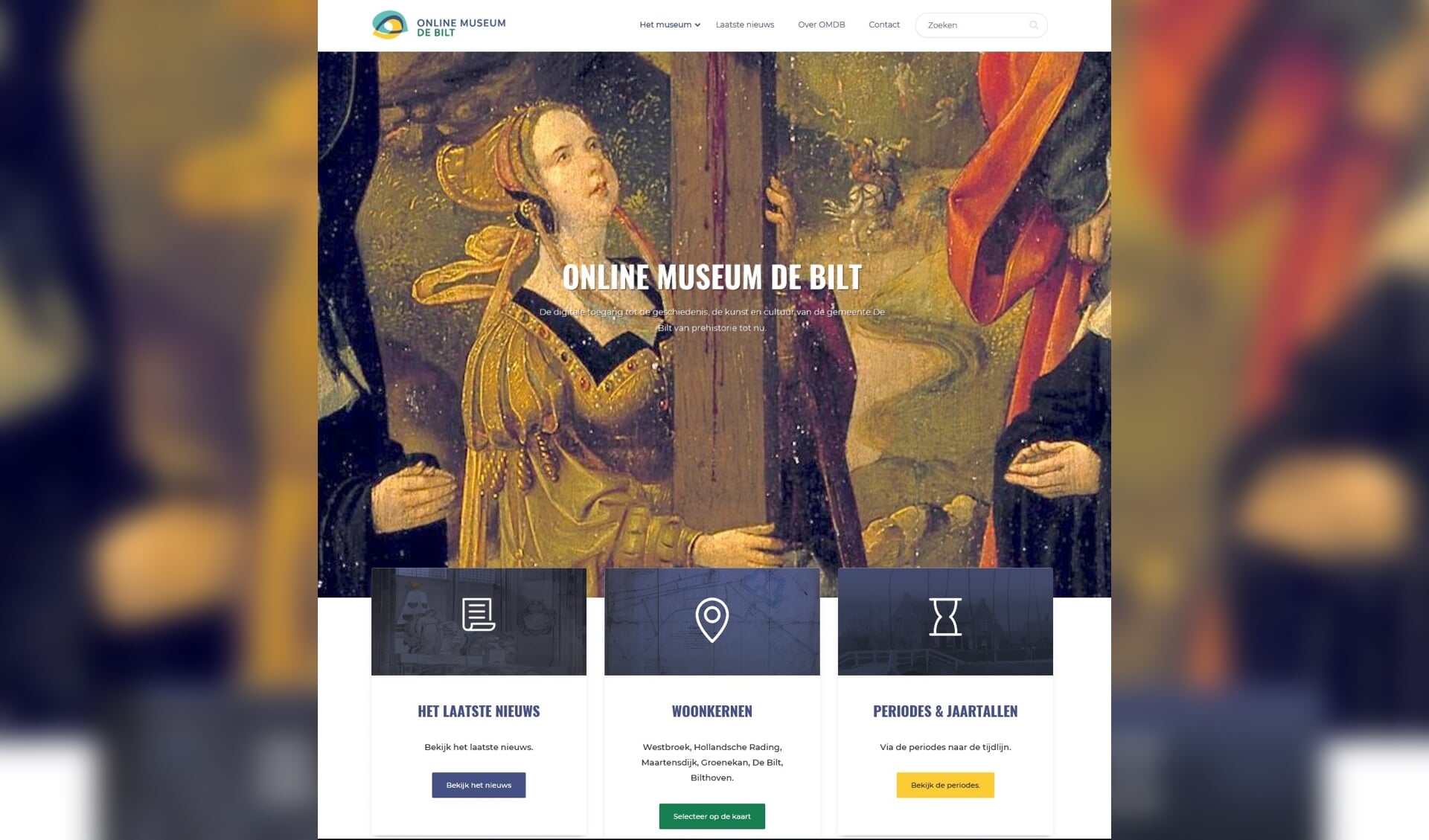 De Homepage van het Online Museum De Bilt.