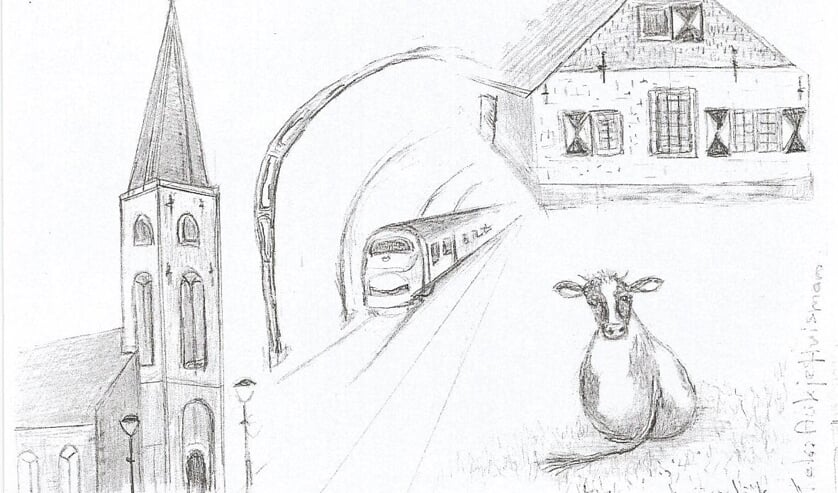 Aukje maakt ook tekeningen op briefkaartformaat; herkenbaar voor haar stijl.