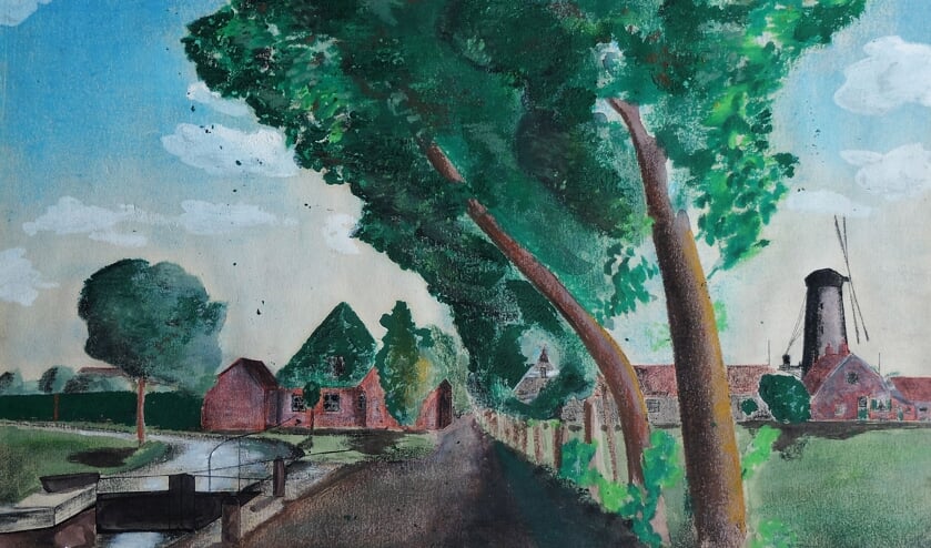 Voorheen de Koppeldijk in Zeist met sluisje over de Biltse Grift.