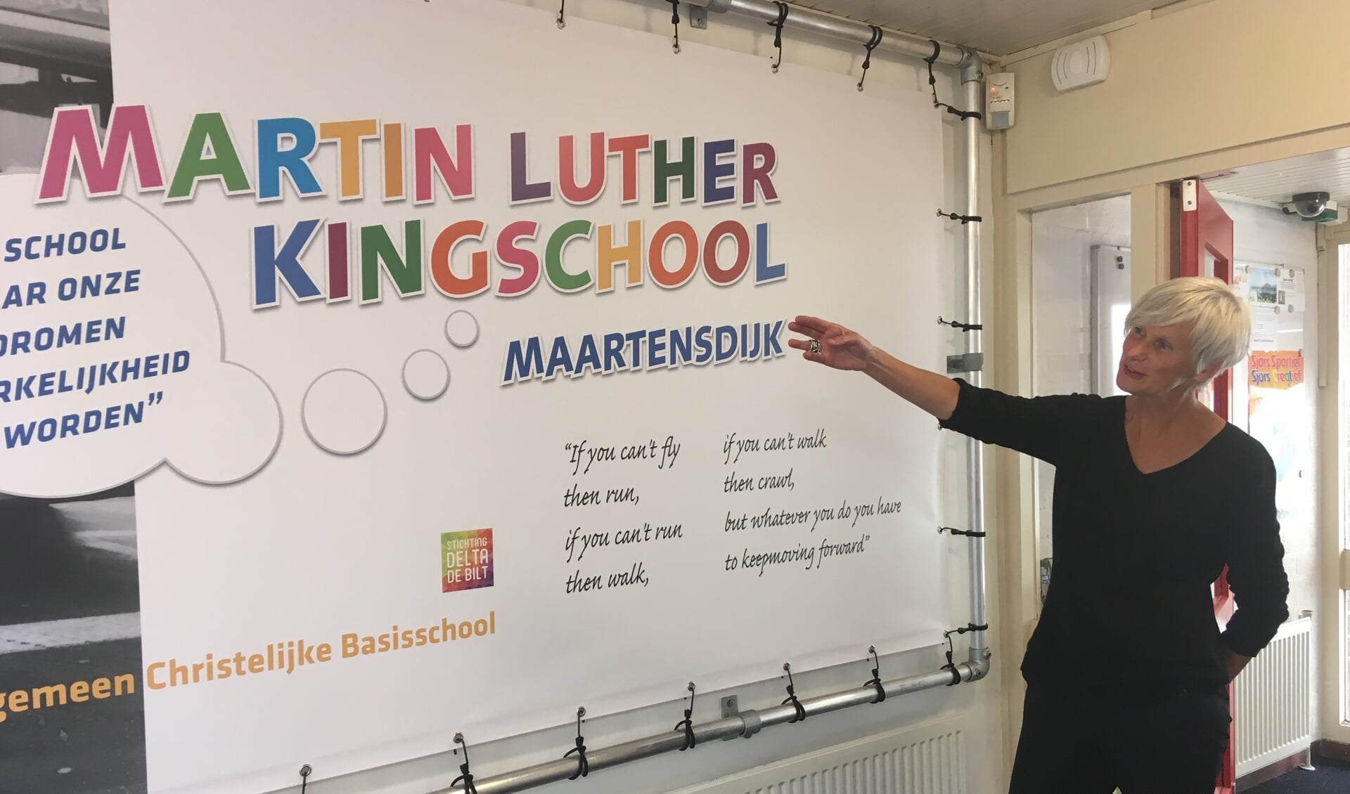 Corinne Bunschoten vindt het motto van de Martin Luther Kingschool nog steeds inspirerend: ‘De school waar dromen werkelijkheid worden’.