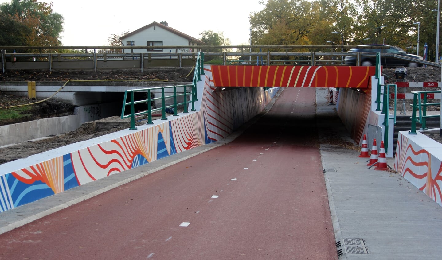 De ontwerper liet zich bij de noodzakelijke verbreding van het fietstunneltje inspireren door het KNMI bij het ontwerp voor de tunnel. [foto Reyn Schuurman]