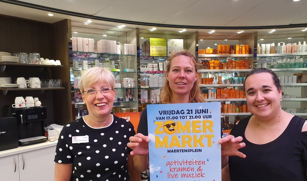 Jannie van Rossum, Laura van Dordt en Natasja Jonkhart zien uit naar een gezellige zomermarkt