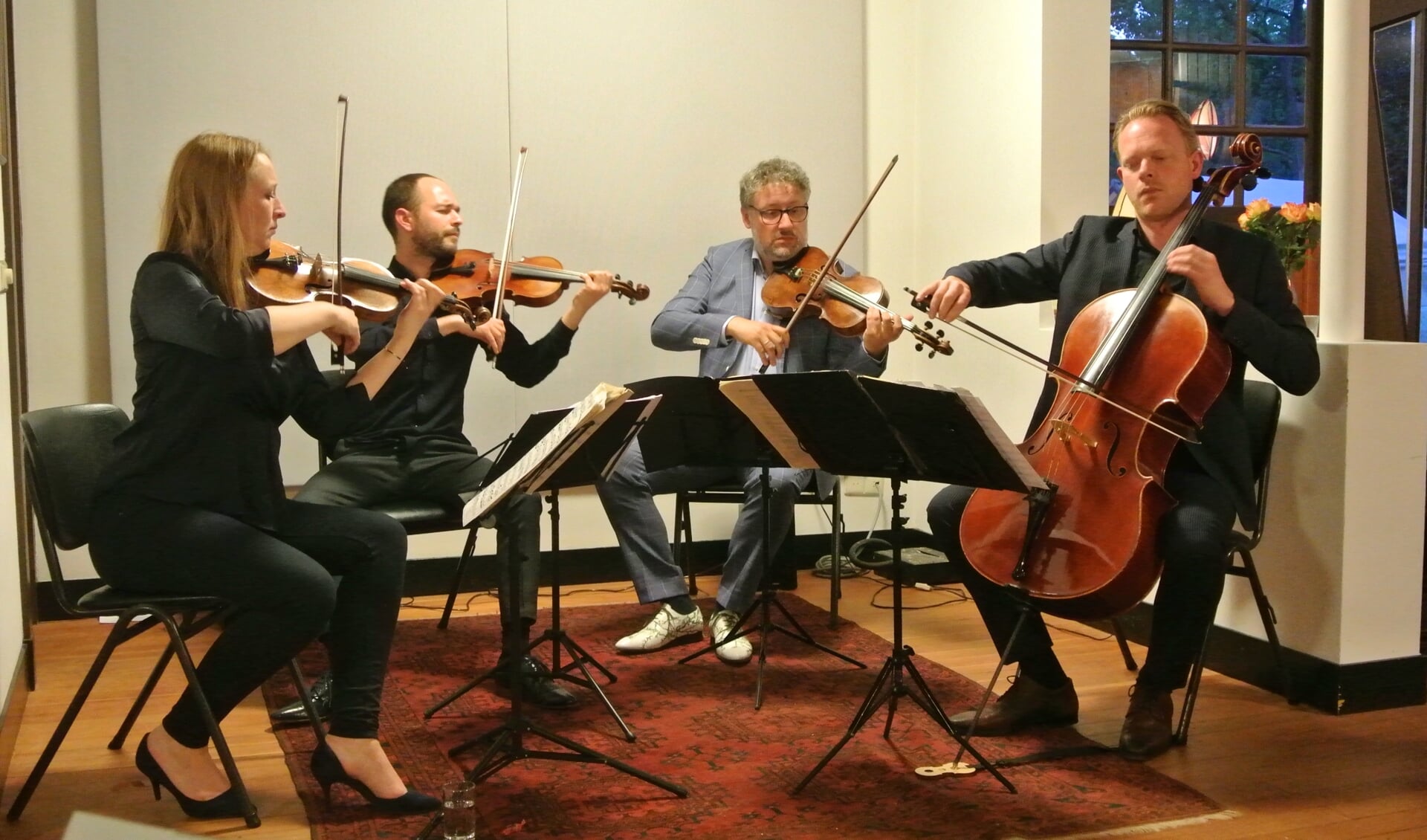 Met hun gloedvolle spel en vlotte presentatie zijn de leden van het Matangi Quartet boegbeelden van een nieuwe generatie klassieke musici. (foto Frans Poot)