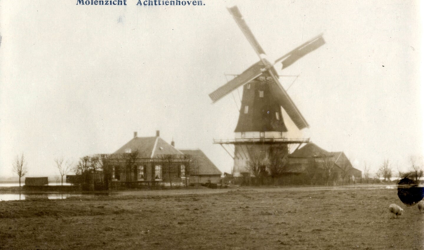Molen de Kraai anno 1910. (foto Utrechts archief)