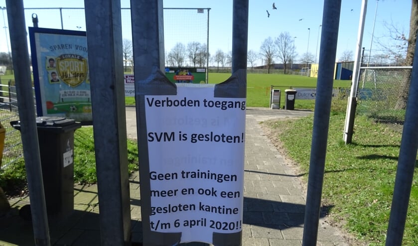 Het sportpark zit op slot en is voor geen enkele activiteit te gebruiken.