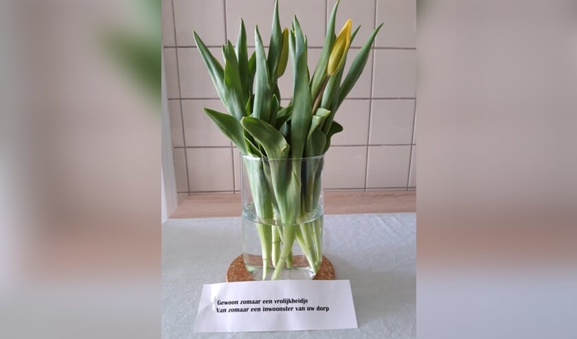 ‘Gewoon zomaar een vrolijkheidje van zomaar een inwoonster van uw dorp’.
De bewoners van Toutenburg zijn deze inwoonster heel erg dankbaar voor dit genereuze gebaar van deze onbekende aardige dame uit Maartensdijk.