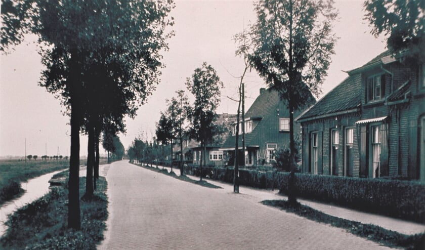 <p><em>De zgn. nieuwe loswal, gezien vanaf de Koningin Wilhelminaweg. Het was een beklinkerde opslagplaats langs een met basalt en steenslag verharde weg. Menigeen nu zou het houden voor een autoparkeerplaats. (foto Wim Hoebink, m.m.v. Hist. Vereniging Maartensdijk)</em></p>