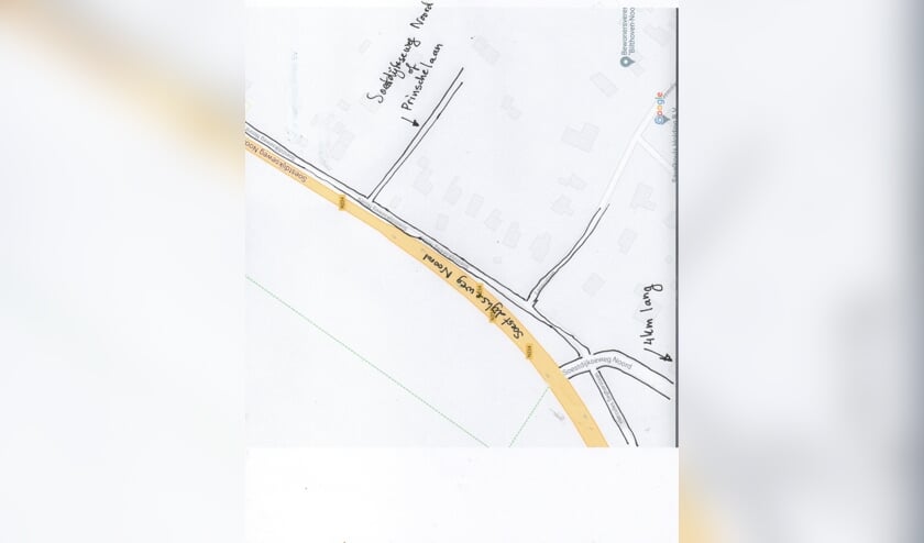 Inzet van straatnaamgevingsconflict ligt tussen de nummers 480 en 486 op de Soestdijkseweg Noord.