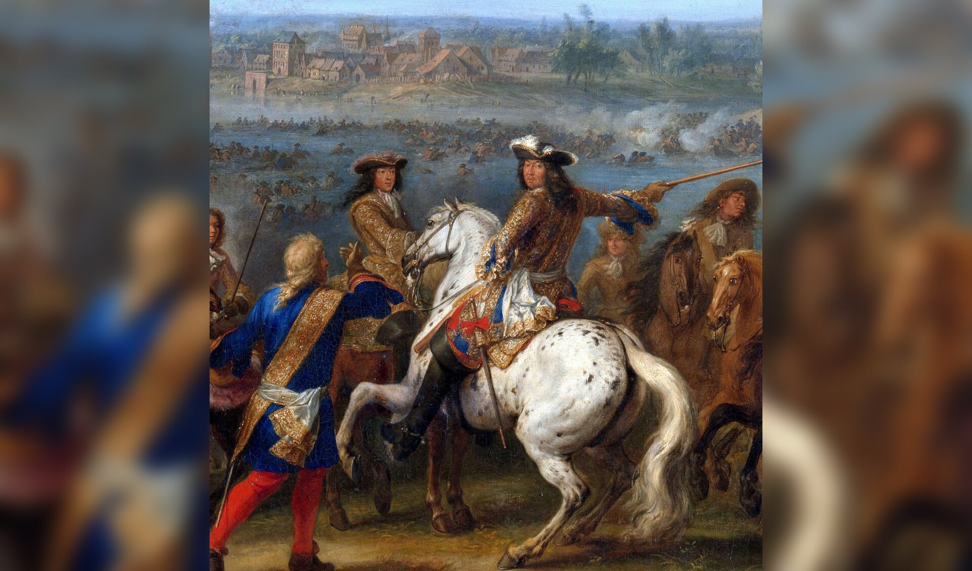 1672: Koning Lodewijk XIV trekt bij Lobith de Republiek binnen. 