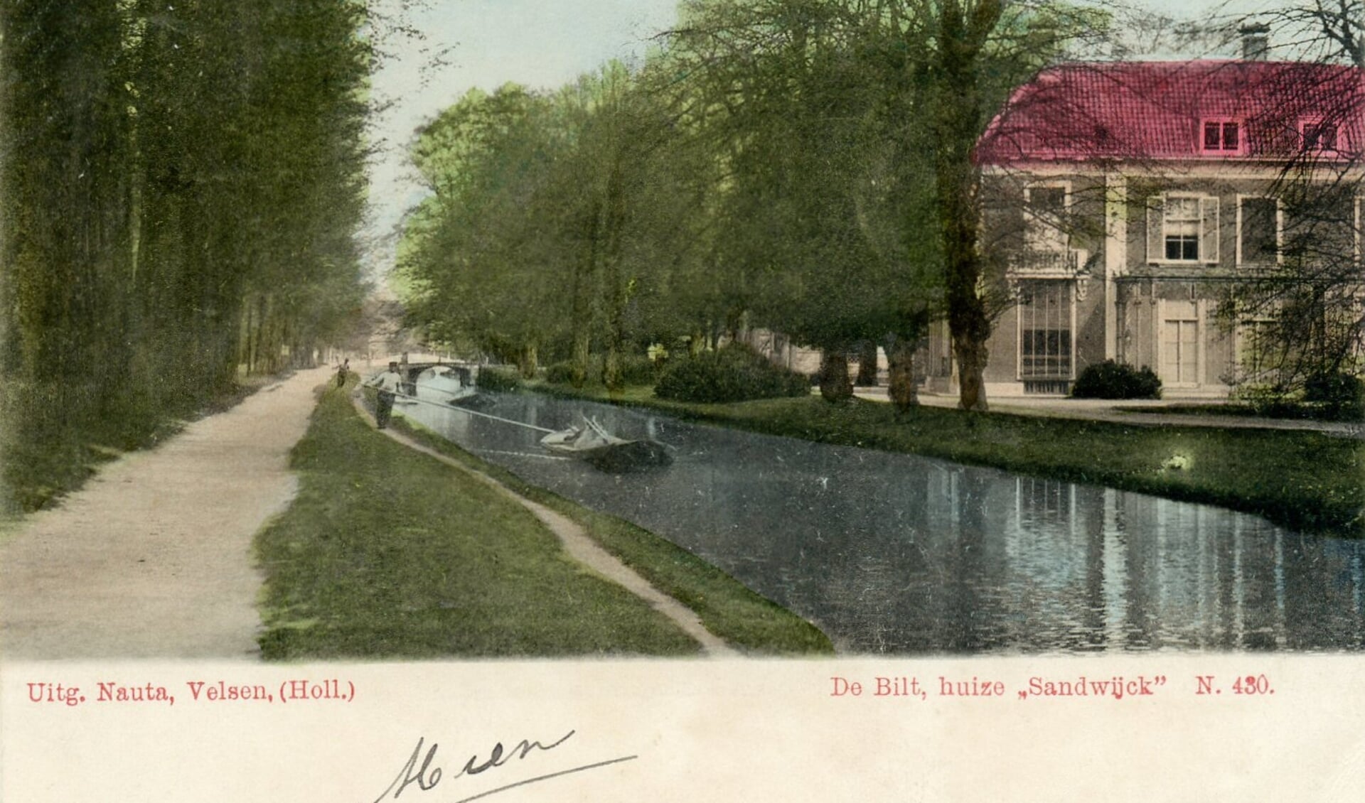 Een voorbeeld van een vroeger jaagpad langs de Utrechtseweg t.h.v. Sandwijck, dat door de verbreding van de weg is verdwenen. 