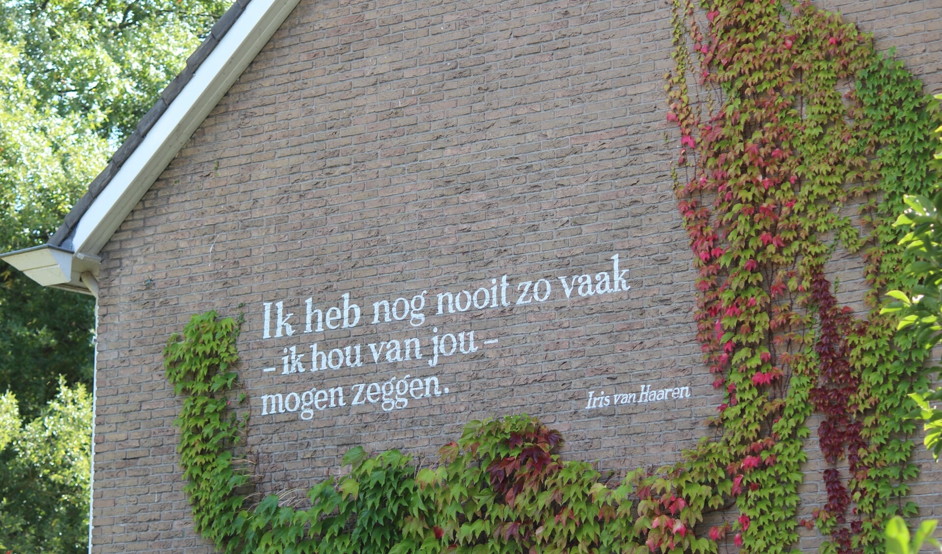 In De Bilt landden een paar zinnen van een gedicht van kunstenares Iris van Haaren zomaar op een blinde muur in Laan 1813.