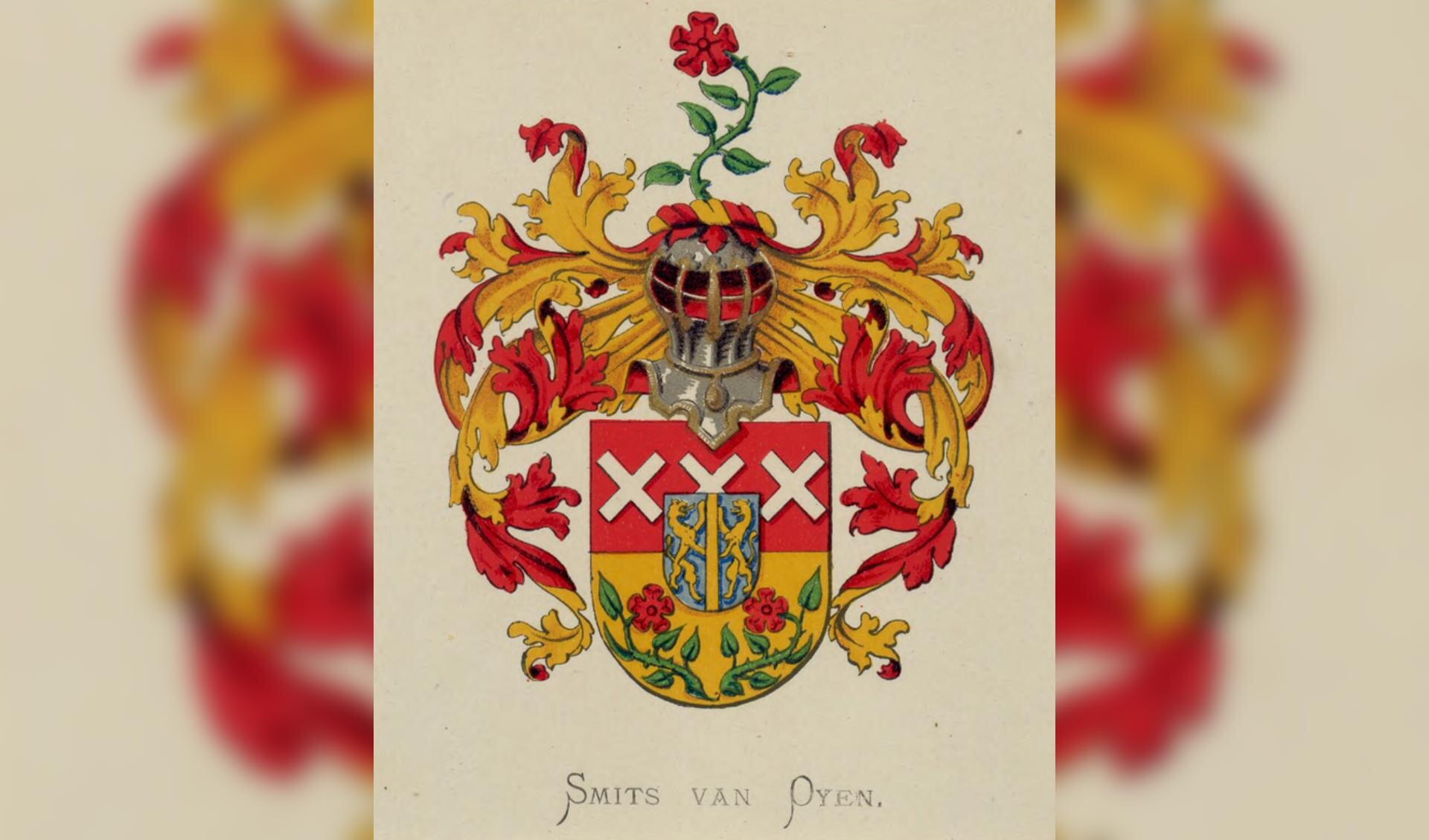 Het wapen van de familie Smits van Oyen.