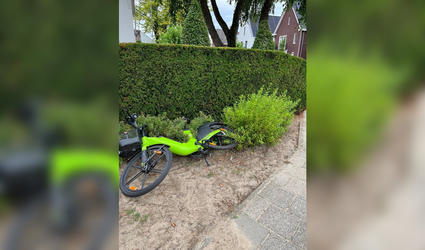 Deelscooters/-fietsen worden overal achtergelaten. FOTO: Peter Saris.