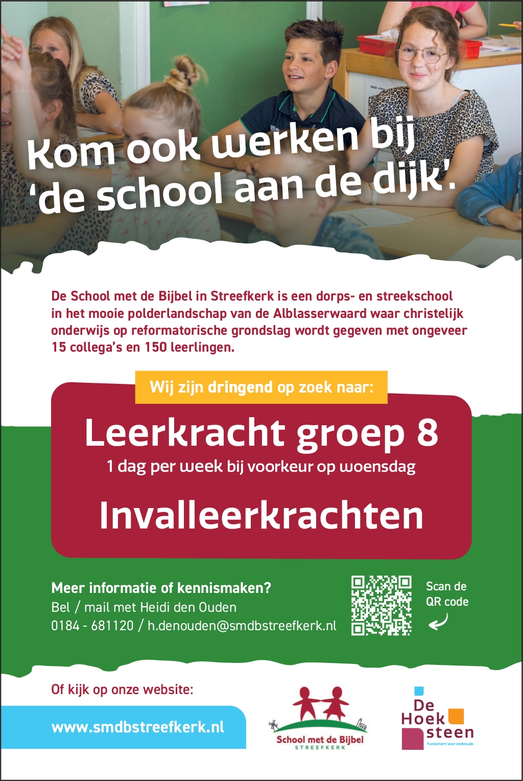 Vacature Leerkracht Groep Invalleerkrachten De Hoeksteen