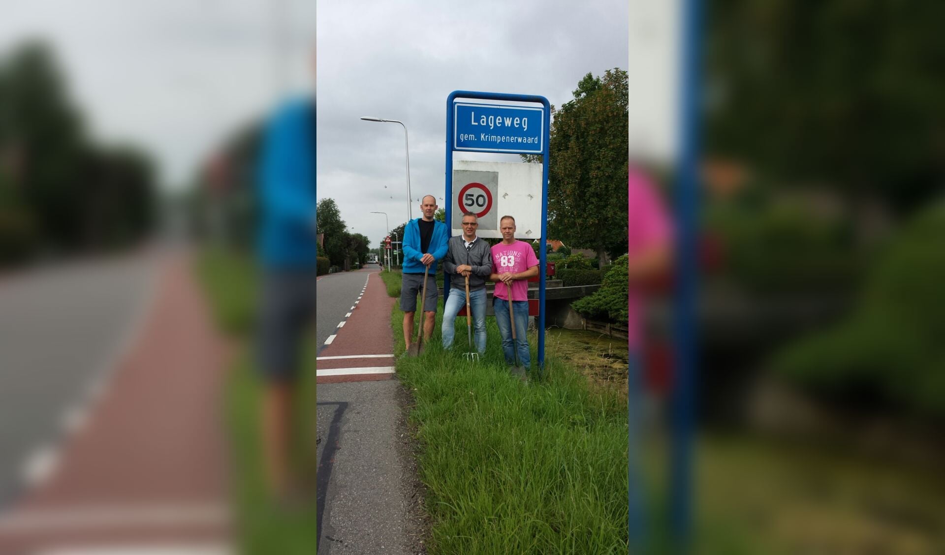 • De drie bewoners achter 'Glasvezel op de Lageweg'. 