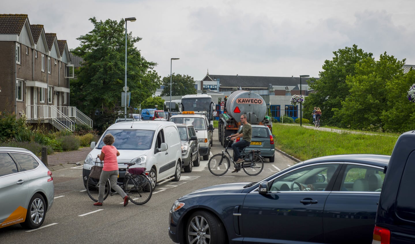 • Verkeersdrukte zorgt regelmatig voor problemen in Kinderdijk.