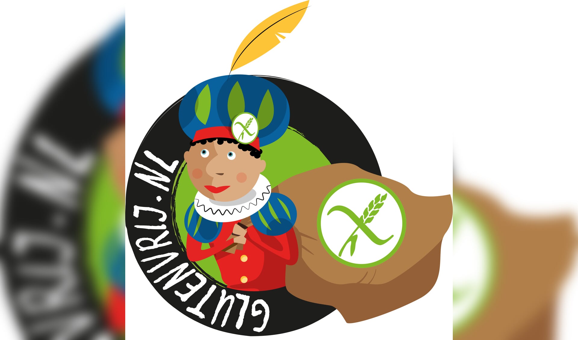 • Logo glutenvrije Zwarte Piet.