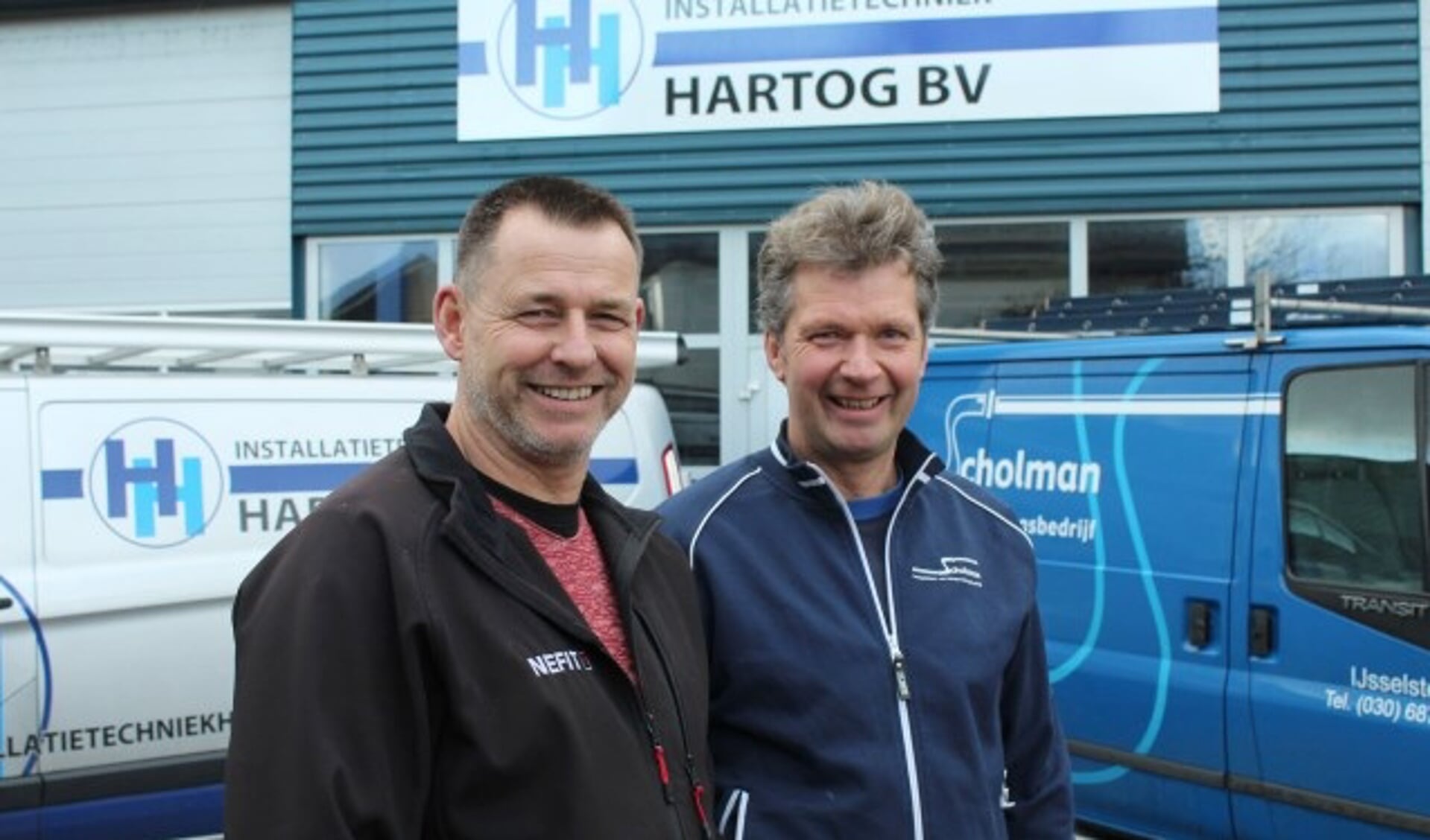 Hans Scholman (r.) gaat verder bij Harry Hartog (l): Installatietechniek Hartog bv. (Foto: Lysette Verwegen)