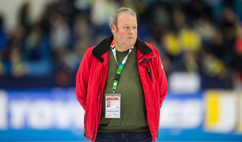 • Bert Timmerman afgelopen zaterdag tijdens het NK allround en sprint in Thialf.