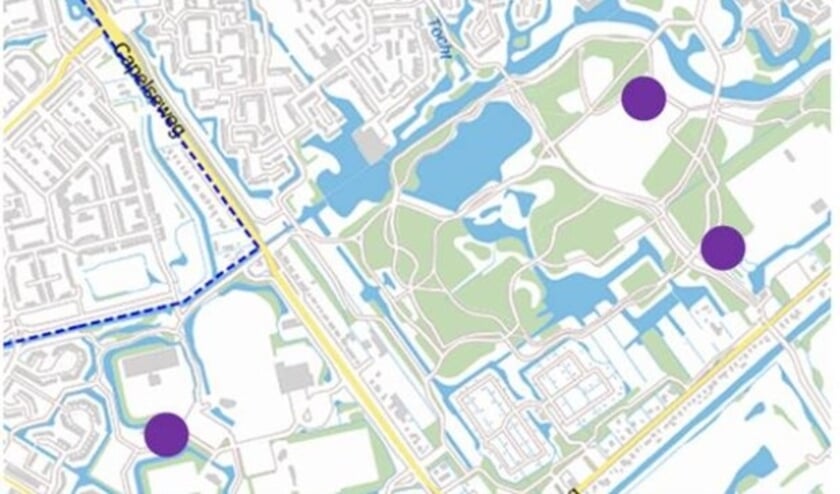 De drie nieuwe locaties.