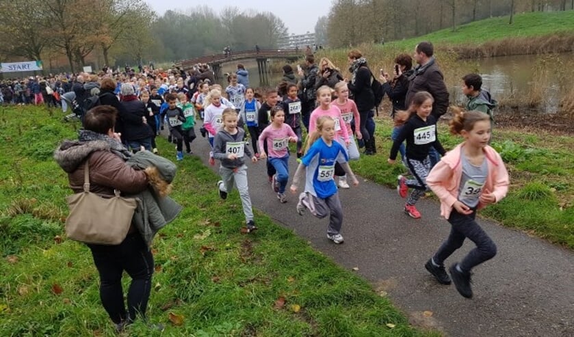 In actie tijdens de Wintercross door het Schollebos.