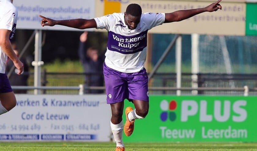 Ansu Camara speelt na de zomer voor hoofdklasser Unitas. Hij scoorde meer dan 30 doelpunten voor de Leerdammers. (Foto: Jeroen de Bruin)  