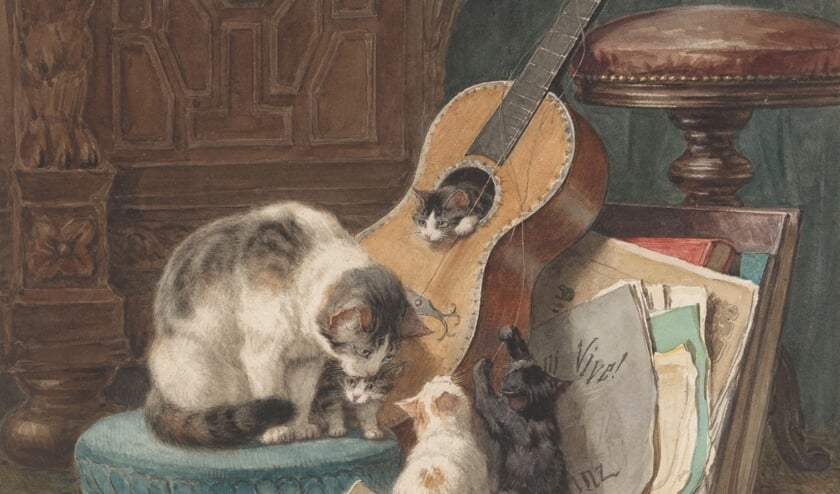 • Henriette Ronner-Knip, Een kat met drie jongen.