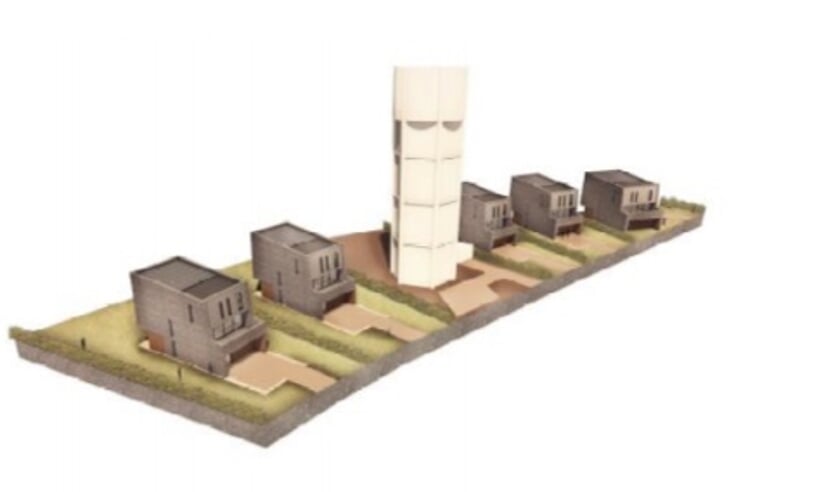 • Een 3D-tekening van het plan.