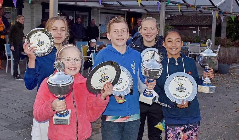 • Alle finalisten (uitgezonderd Larz Verschoor) met hun welverdiende prijzen.