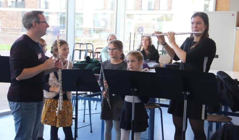Bij de workshop voor de fluitisten tijdens het concours was veel belangstelling.