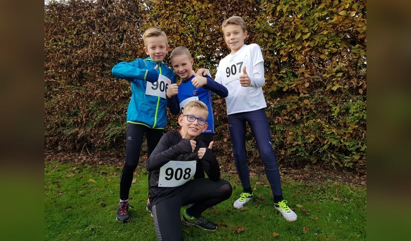 • De pupillen Noel, Naud, Bas en Stan van AAA zijn klaar voor de start.