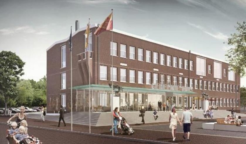 • Een impressie van hoe het gerenoveerde gemeentehuis van Alblasserdam eruit kan komen te zien.