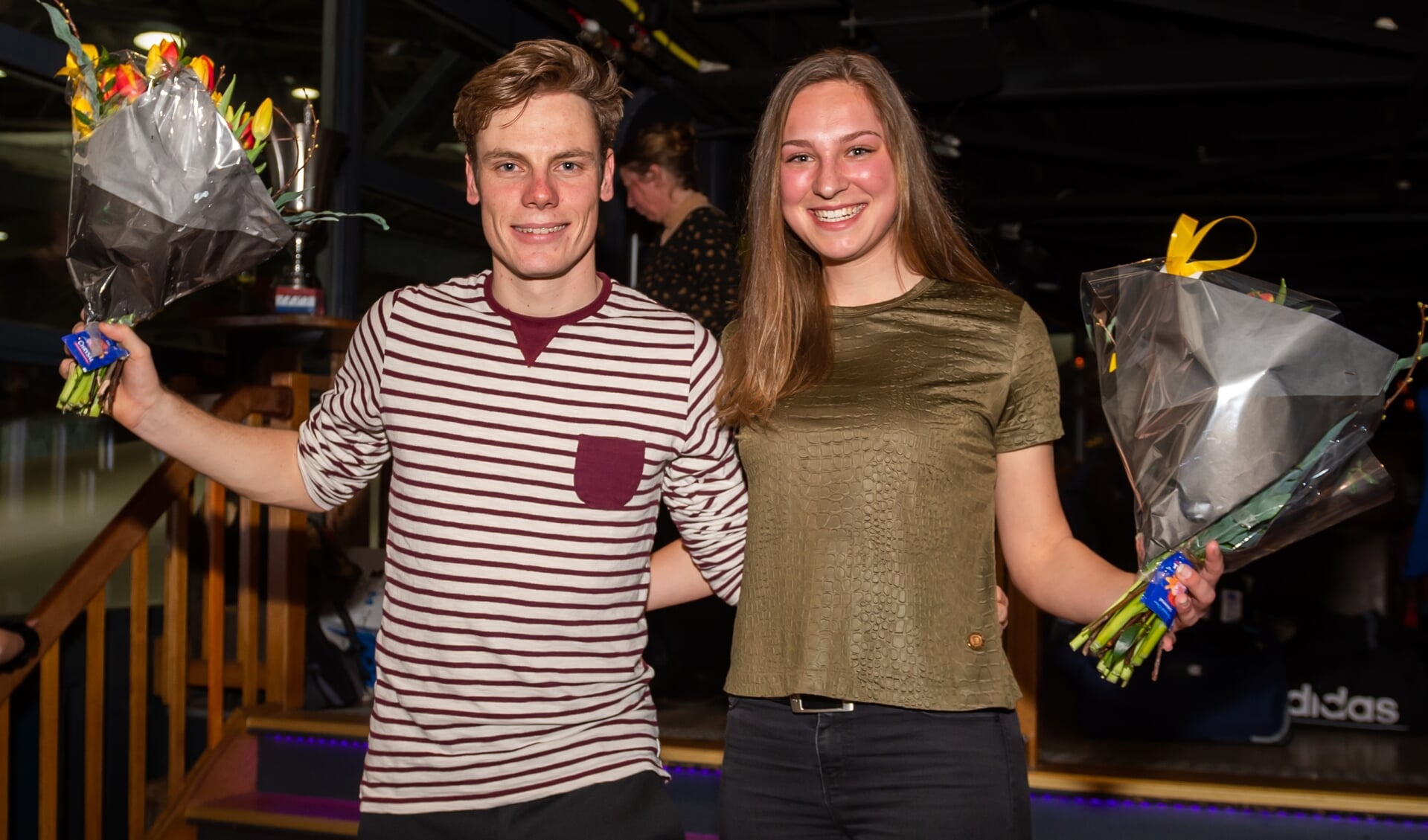 • Clubkampioenen Remco Schouten en Sandra Dekker.