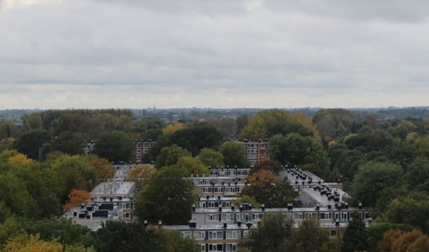 Overzicht van een kwart van de wijk IJsselveld-Oost; een van de pleinen is het Kameraplein. (Fotoarchief Lysette Verwegen)