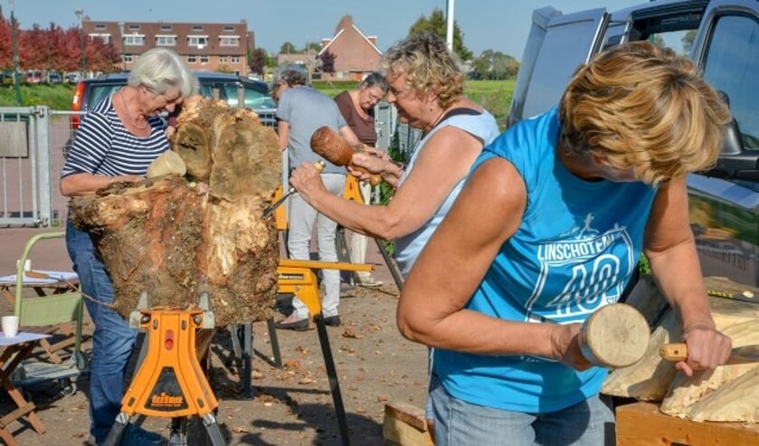 De deelnemers, hier nog bij de start van het Kastanjeproject, exposeren nu hun werk in Het Huis Van Montfoort. (Foto: Paul van den Dungen)