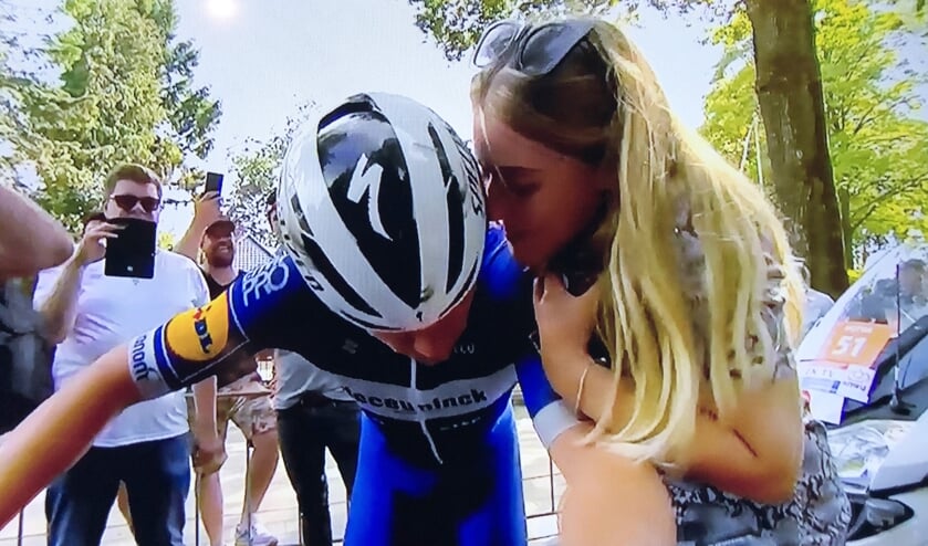 • Fabio Jakobsen meteen na de finish.