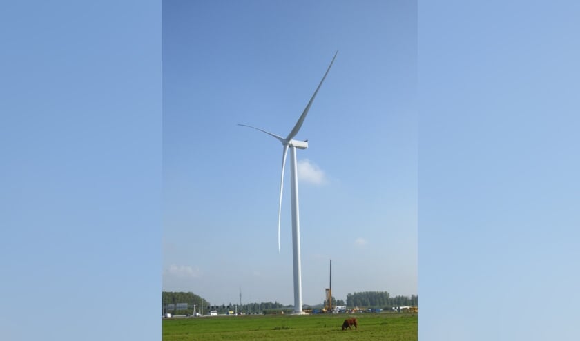 • Een van de windmolens bij de Autenasekade.