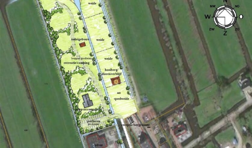 • Een plantekening van de uitbreidingsplannen aan de Noordzijde 48a.