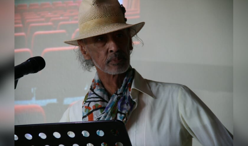 • Hans Budding tijdens zijn bijdrage aan een discussiemiddag over de cultuur in Vianen.