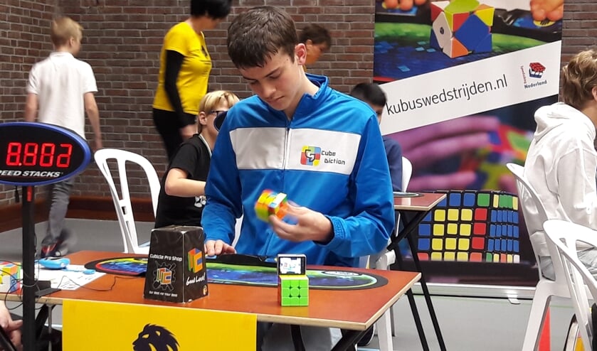 • Olivier Vos in actie tijdens het NK in Veenendaal.