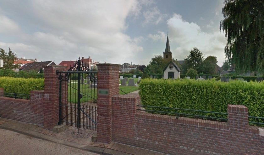 • De entree van de begraafplaats in Ameide.