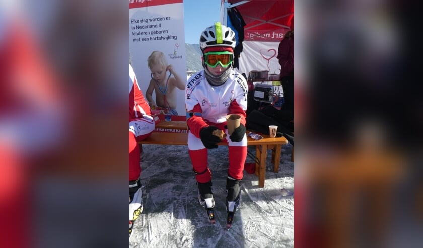 • Corné tijdens de schaatstocht van vorig jaar.
