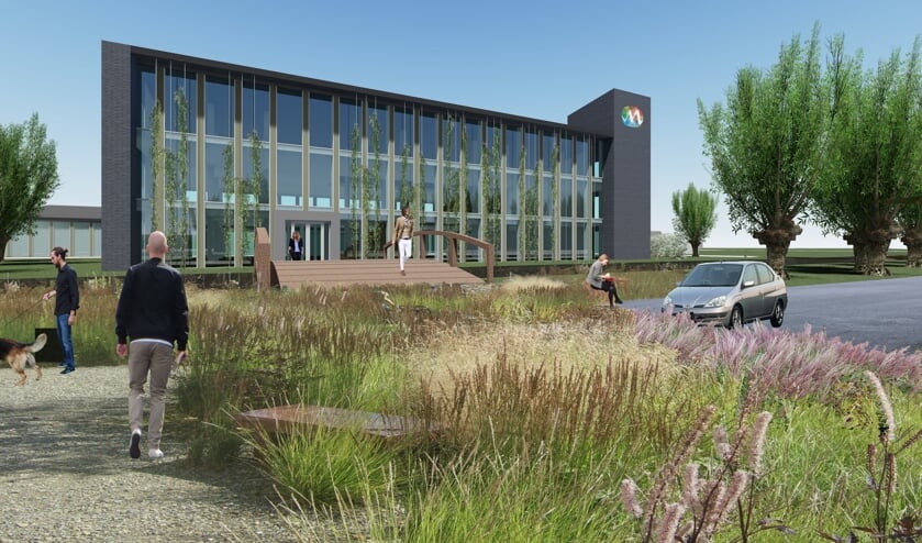 • Een artist impression van de nieuwe huisvesting van Molenlanden in Bleskensgraaf.