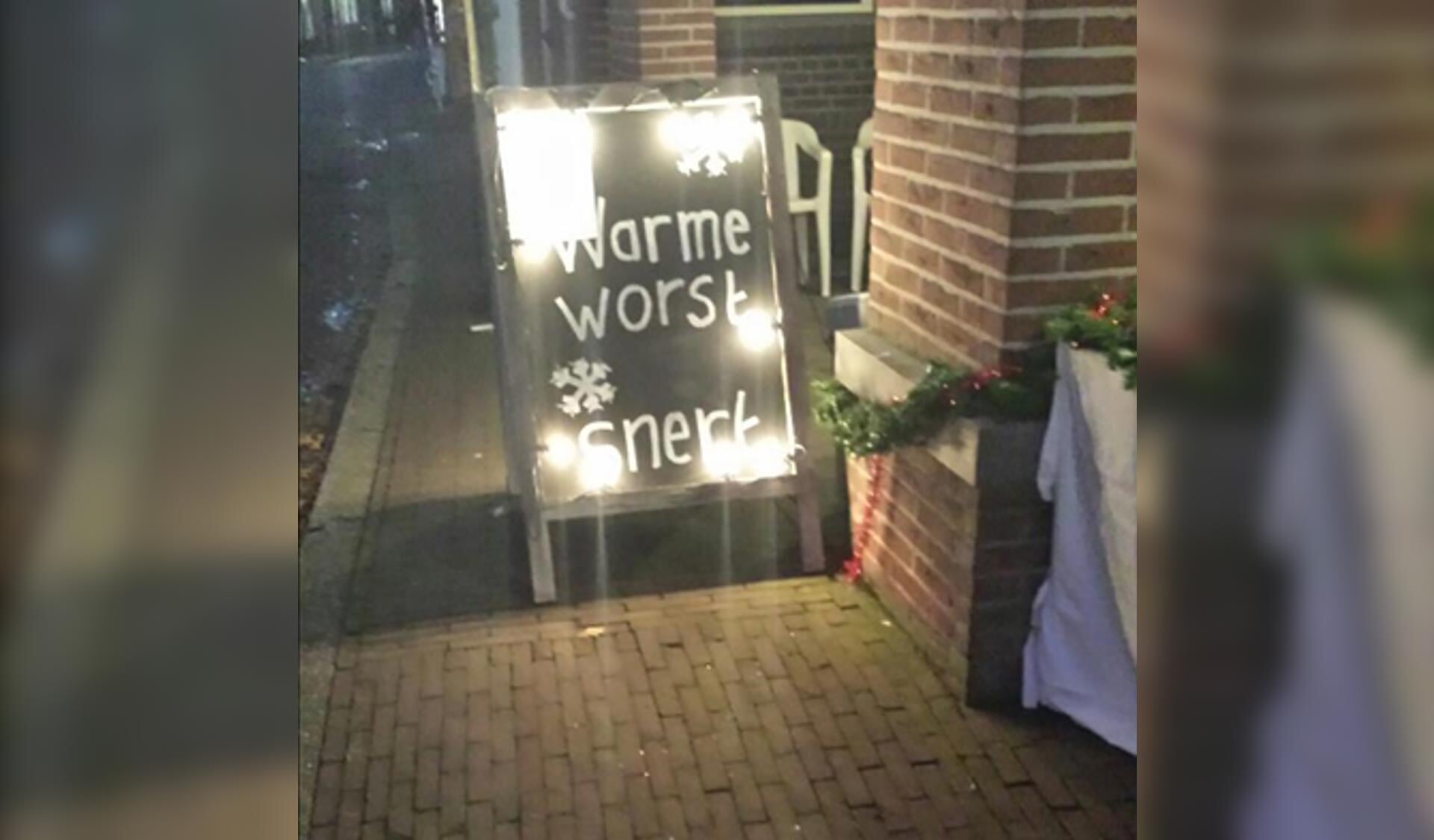 • Het bord van de winterkostactie in Nieuwpoort.