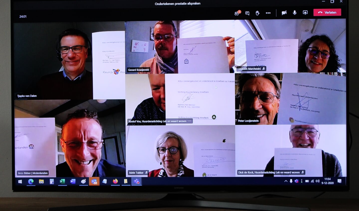 • Beeld van de digitale vergadering over de prestatieafspraken.