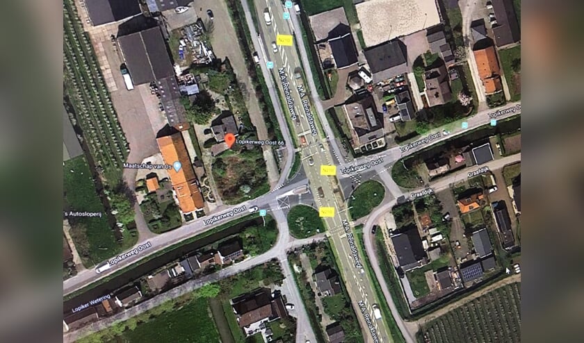 • De betreffende locatie (Lopikerweg Oost 66-67), vlakbij kruispunt De Graaf.