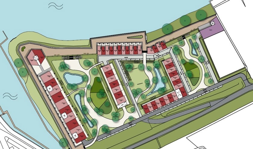 • De nieuwbouwwijk Op 't Loev staat ingetekend op het bedrijventerrein aan de Hoge Maasdijk.